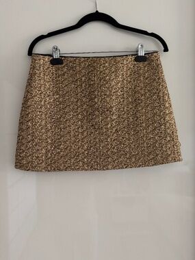 Alice and Olivia Sequined Gold Mini Skirt